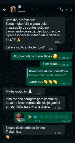 Depoimento de aluna